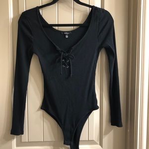 (2 FOR $18) Black ribbed bodysuit NWOT